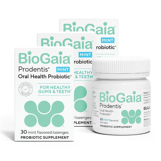 BioGaia Prodentis 3-Pack | Dental Probiotic Lozenges | Promote Healthy Gums & Teeth | Defend Against Dental Problems | Replenish Oral Microbiome | Improve Oral Health | Mint Flavor | 90 Day Supply