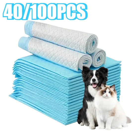 40/100PCS Blue Pet Diaper Cats Dogs Pet Diaper Dogs Training Disposable Care Pee Pads Surface Litter Clean Toilet Supplies