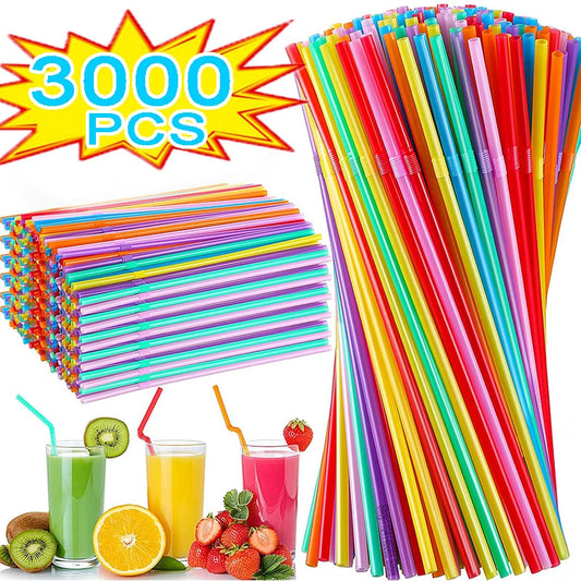 100-3000Pcs Multicolor Drinking Straws rietjes Milk Tea Bar Party Wedding Kitchen Home Accessories Beverage Straw Wholesale